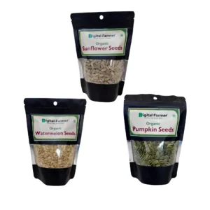 Digital Farmer Organic Edible Seeds Combo 600g | Sunflower + Watermelon + Pumpkin Seeds 200g each